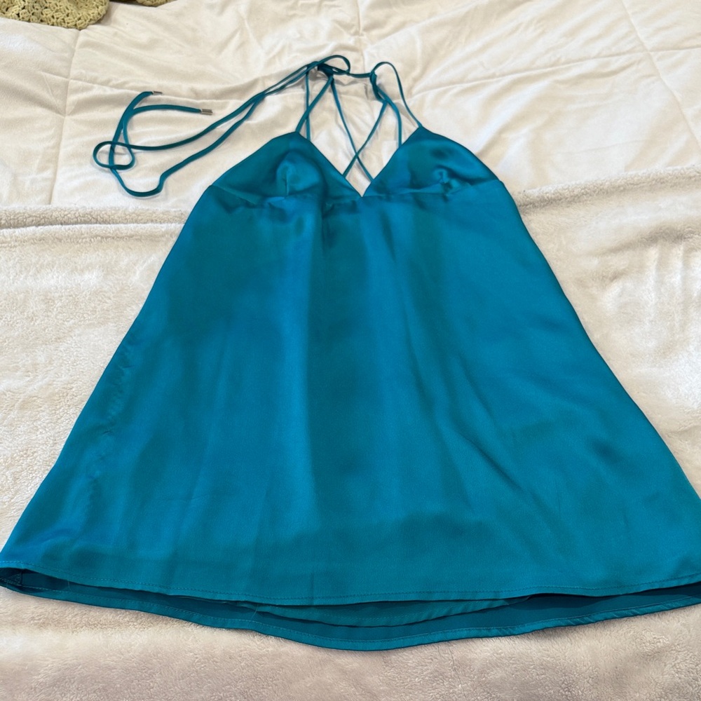 Solaris Style Teal Mini Dress